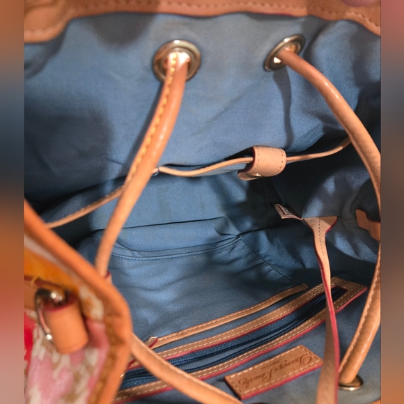 Dooney & Bourke Splatter Paint Signature Drawstring Bucket Bag - Picture 8 of 11